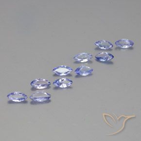 Gemas de tanzanita azul natural de 2,97 ct, marquesa, VS-SI
