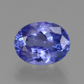 Tanzanita azul natural de 2,08 ct, corte óvalo, VS