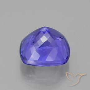 Tanzanita Azul violeta intenso natural de 12.03 ct, Forma Cojín, VS