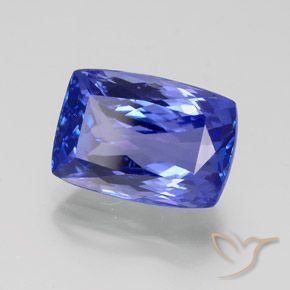 Tanzanita Azul violeta natural de 7.06 ct, Forma Cojín, VS