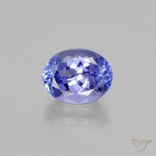 Tanzanita azul violeta intenso natural de 2,48 ct, corte óvalo, VVS-VS