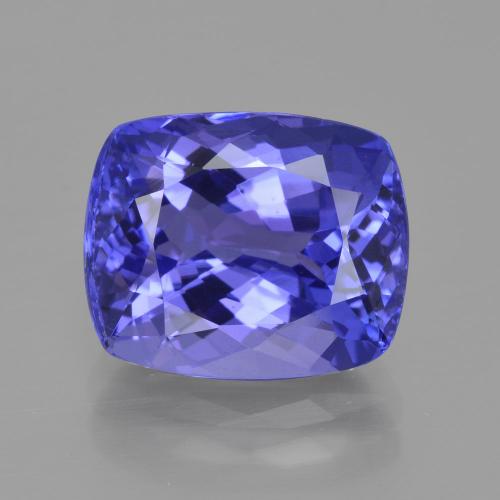 Tanzanita azul violeta intenso natural de 6,92 ct, corte cojín, VVS