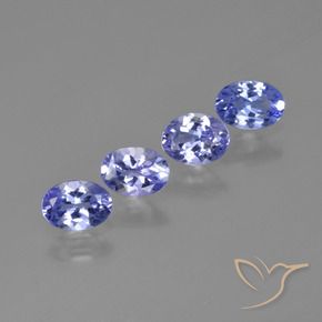 Gemas de Tanzanita Azul violeta intenso natural de 2.34 ct, Ovalada, VVS-VS
