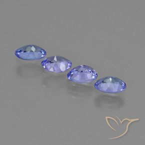 Gemas de Tanzanita Azul violeta intenso natural de 2.34 ct, Ovalada, VVS-VS