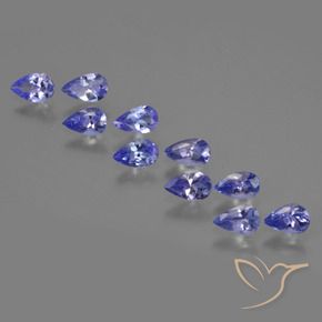 Gemas de Tanzanita Azul violeta natural de 2.04 ct, En forma de pera, VS