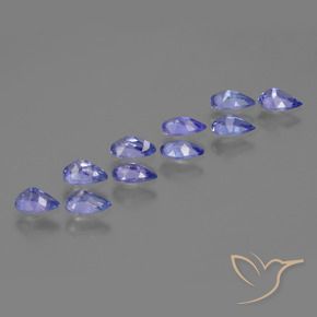 Gemas de Tanzanita Azul violeta natural de 2.04 ct, En forma de pera, VS