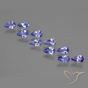 Gemas de Tanzanita Azul violeta natural de 1.52 ct, En forma de pera, VS
