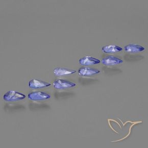 Gemas de Tanzanita Azul violeta natural de 1.52 ct, En forma de pera, VS