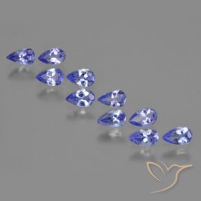 Gemas de Tanzanita Azul violeta intenso natural de 2.07 ct, En forma de pera, VS