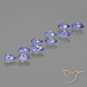 Gemas de Tanzanita Azul violeta intenso natural de 2.07 ct, En forma de pera, VS