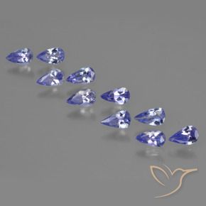 Gemas de Tanzanita Azul violeta intenso natural de 1.70 ct, En forma de pera, VS