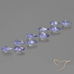 Gemas de Tanzanita Azul violeta intenso natural de 1.70 ct, En forma de pera, VS