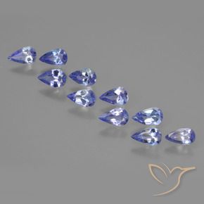 Gemas de Tanzanita Azul violeta intenso natural de 1.83 ct, En forma de pera, VS