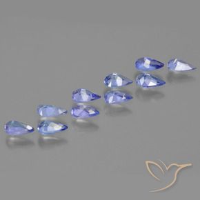 Gemas de Tanzanita Azul violeta intenso natural de 1.83 ct, En forma de pera, VS