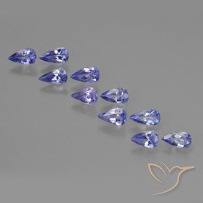 Gemas de Tanzanita Azul violeta intenso natural de 1.76 ct, En forma de pera, VS