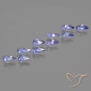 Gemas de Tanzanita Azul violeta intenso natural de 1.76 ct, En forma de pera, VS