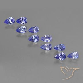 Gemas de Tanzanita Azul violeta intenso natural de 2.37 ct, En forma de pera, VS