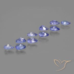 Gemas de Tanzanita Azul violeta intenso natural de 2.37 ct, En forma de pera, VS