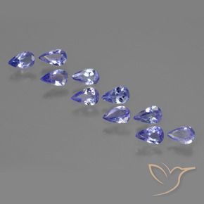 Gemas de Tanzanita Azul violeta intenso natural de 1.76 ct, En forma de pera, VS