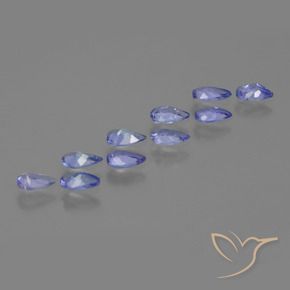 Gemas de Tanzanita Azul violeta intenso natural de 1.76 ct, En forma de pera, VS