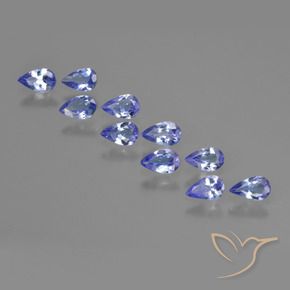 Gemas de Tanzanita Azul violeta intenso natural de 1.98 ct, En forma de pera, VS