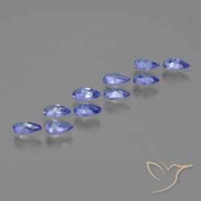 Gemas de Tanzanita Azul violeta intenso natural de 1.98 ct, En forma de pera, VS