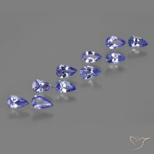 Gemas de tanzanita azul natural de 2,09 ct, en forma de pera, VS