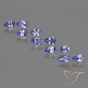 Gemas de tanzanita azul natural de 2,09 ct, en forma de pera, VS