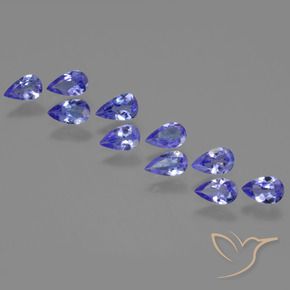 Gemas de Tanzanita Azul marino medio natural de 1.73 ct, En forma de pera, VS