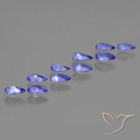 Gemas de Tanzanita Azul marino medio natural de 1.73 ct, En forma de pera, VS