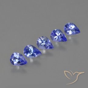 Gemas de Tanzanita Azul violeta intenso natural de 1.27 ct, En forma de pera, VS