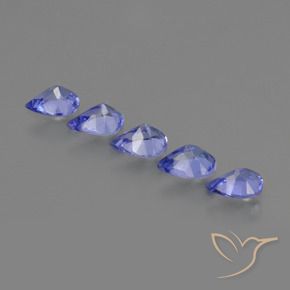 Gemas de Tanzanita Azul violeta intenso natural de 1.27 ct, En forma de pera, VS