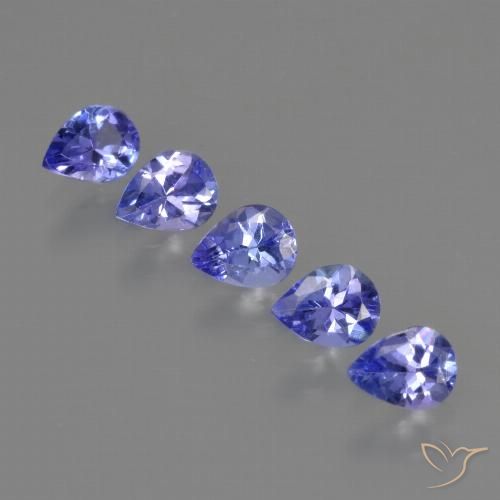 Gemas de tanzanita azul natural de 1,53 ct, en forma de pera, VS