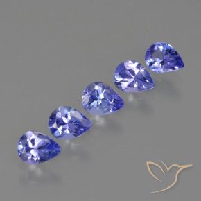 Gemas de tanzanita azul natural de 1,53 ct, en forma de pera, VS