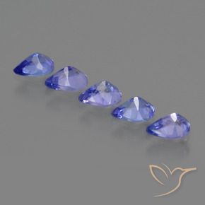 Gemas de tanzanita azul natural de 1,53 ct, en forma de pera, VS