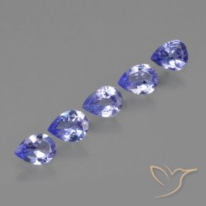 Gemas de Tanzanita Azul violeta intenso natural de 1.33 ct, En forma de pera, VS