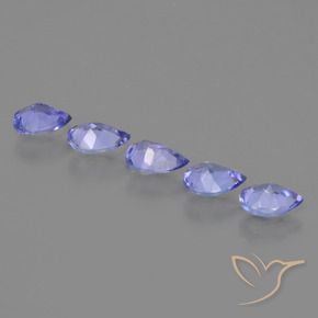 Gemas de Tanzanita Azul violeta intenso natural de 1.33 ct, En forma de pera, VS