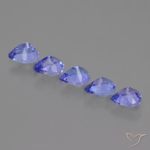 Gemas de Tanzanita Azul violeta intenso natural de 1.80 ct, En forma de pera, VS