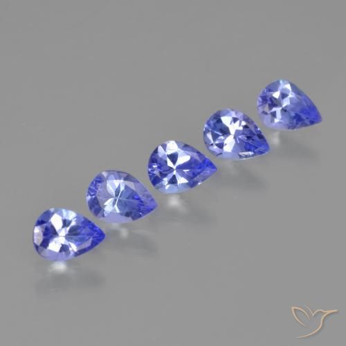 Gemas de Tanzanita Azul violeta intenso natural de 1.39 ct, En forma de pera, VS