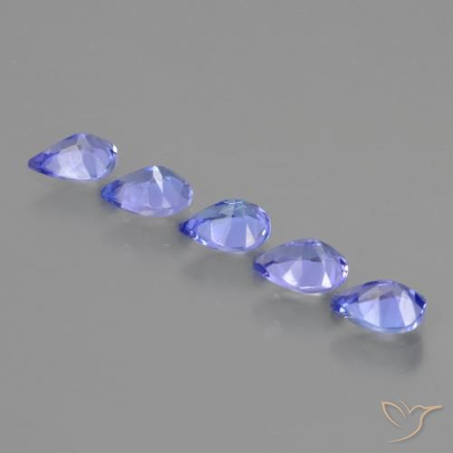Gemas de Tanzanita Azul violeta intenso natural de 1.39 ct, En forma de pera, VS