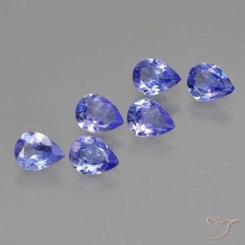 Gemas de tanzanita azul natural de 1,65 ct, en forma de pera, VS