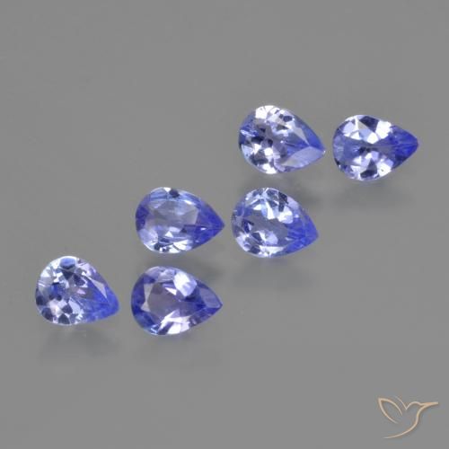 Gemas de tanzanita Azul violeta intenso natural de 1.35 ct, En forma de pera, VS