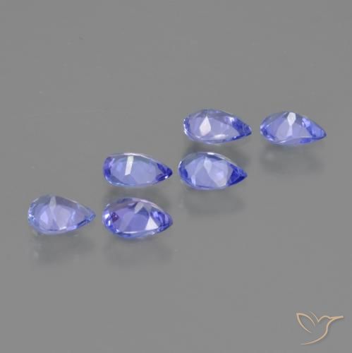 Gemas de tanzanita Azul violeta intenso natural de 1.35 ct, En forma de pera, VS