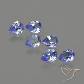 Gemas de Tanzanita Azul violeta intenso natural de 1.47 ct, En forma de pera, VS