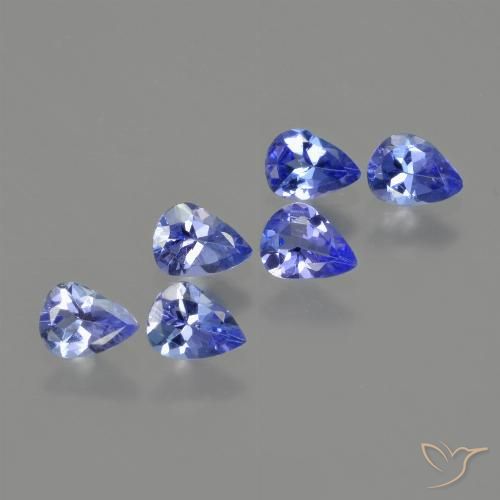 Gemas de tanzanita azul marino medio natural de 1,54 ct, en forma de pera, VS