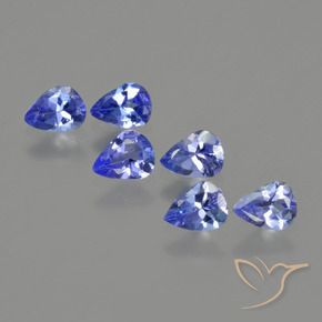 Gemas de tanzanita azul marino medio natural de 1,54 ct, en forma de pera, VS