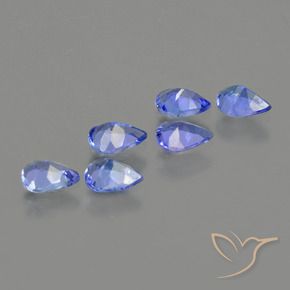 Gemas de tanzanita azul marino medio natural de 1,54 ct, en forma de pera, VS