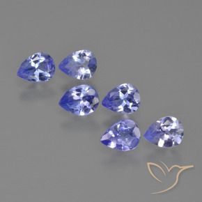 Gemas de Tanzanita Azul violeta intenso natural de 1.48 ct, En forma de pera, VS