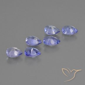 Gemas de Tanzanita Azul violeta intenso natural de 1.48 ct, En forma de pera, VS