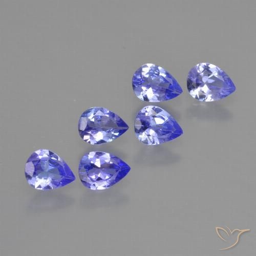 Gemas de tanzanita azul natural de 1,62 ct, en forma de pera, VS